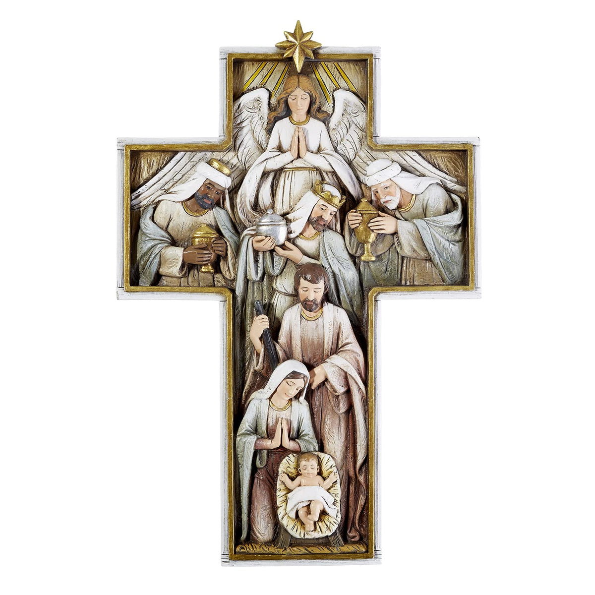 Avalon Gallery Nativity Holy Family - Cruz de pared de 12 pulgadas