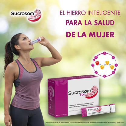 Sucrosom FOL Hierro Sucrosomial + Ácido Fólico y Vitaminas – Suplemento Alimenticio para la Mujer – Sobres en Polvo
