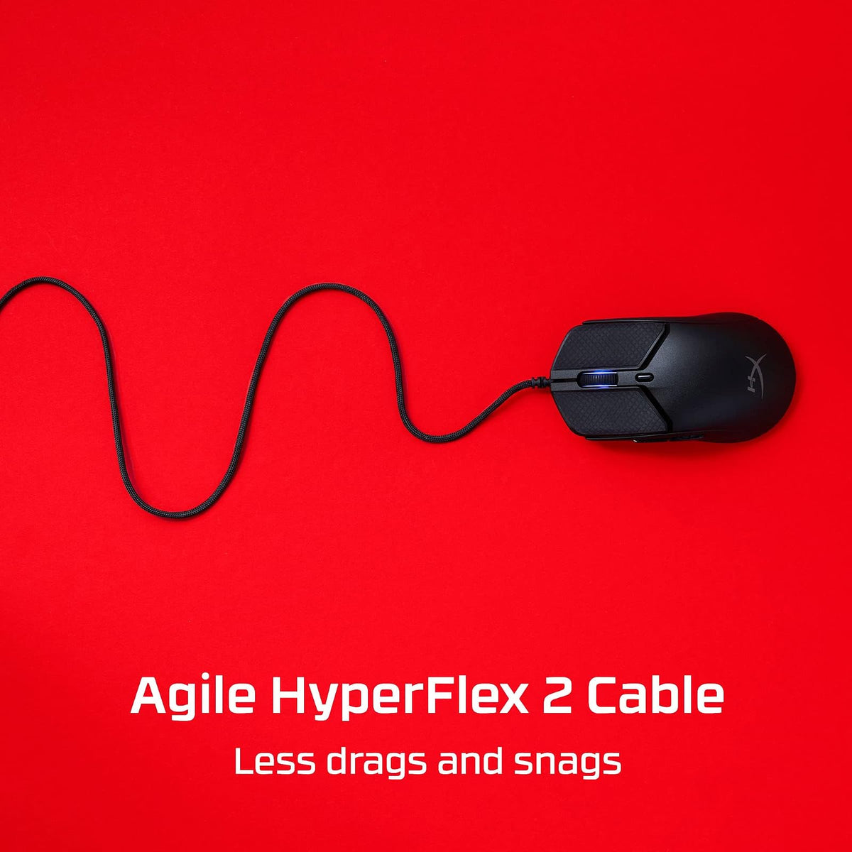 HyperX Pulsefire Haste 2 - Mouse para Juegos con Cable, Ultraligero, 53 g, frecuencia de sondeo de 8000 Hz, Sensor de precisión, Cable Hyperflex 2, Plug and Play, Color Negro