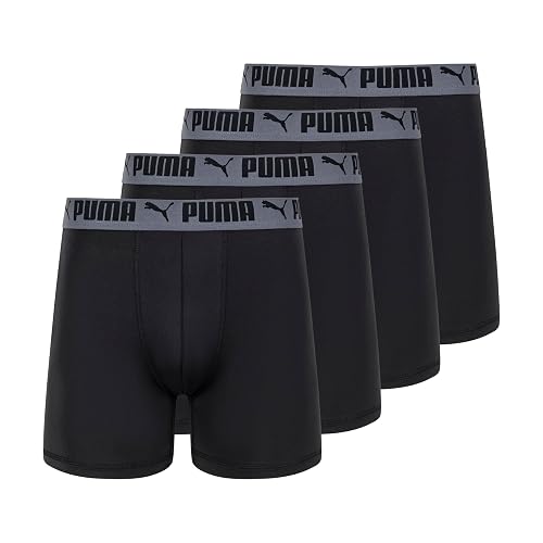 Puma Paquete de 4 Calzoncillos elásticos Activos Ropa Interior de Hombres para Hombre