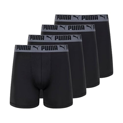 Puma Paquete de 4 Calzoncillos elásticos Activos Ropa Interior de Hombres para Hombre