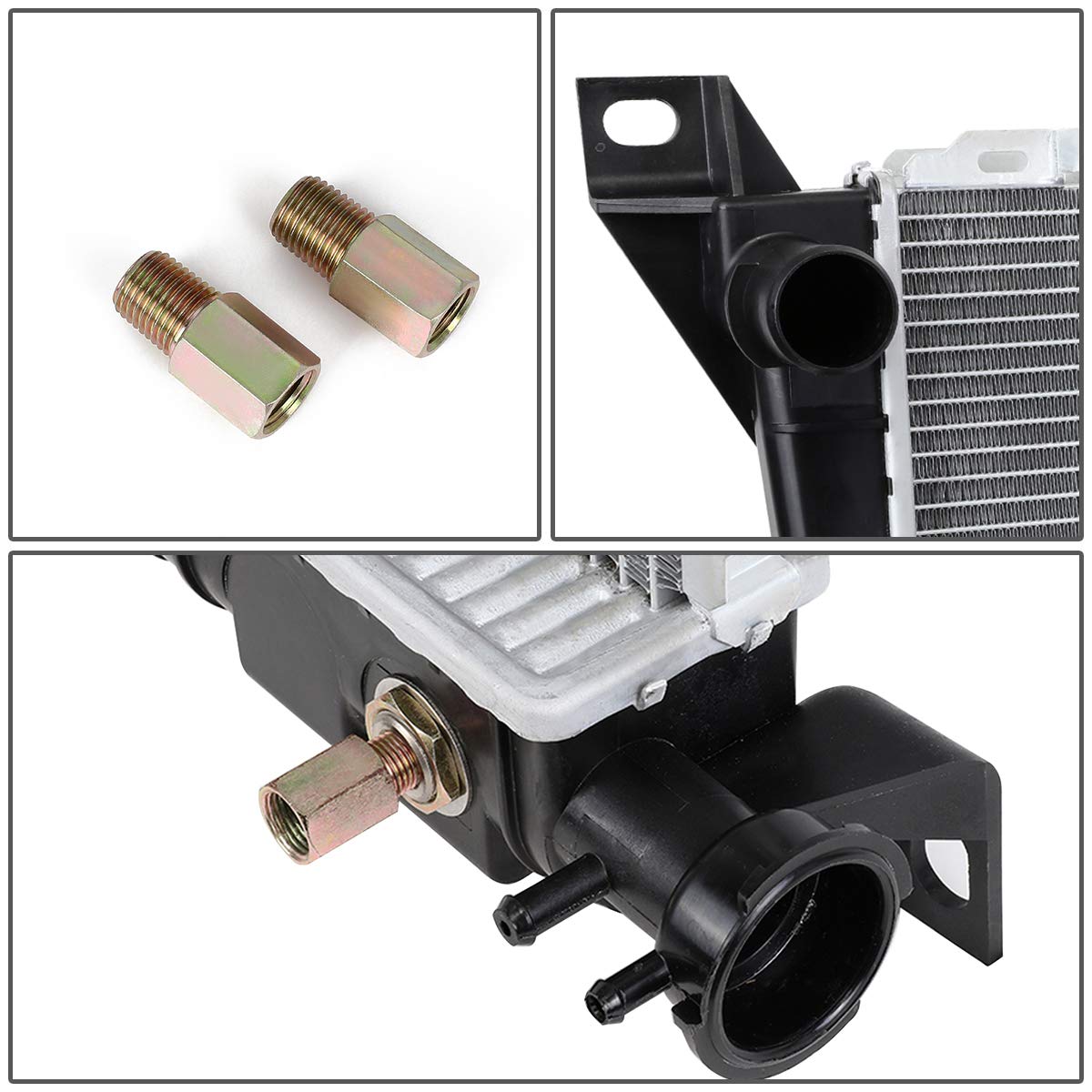 DNA Motoring OEM-RA-1452 Radiador de núcleo de aluminio estilo OE de 1 fila compatible con 85-96 F150 / F250 / F350 MT/AT, 27-1/2 pulgadas de ancho x 18-3/8 pulgadas de alto x 1 pulgada de profundidad, entrada de 1-3/4 pulgadas, 1-3/4 pulgadas 10.2 cm Out