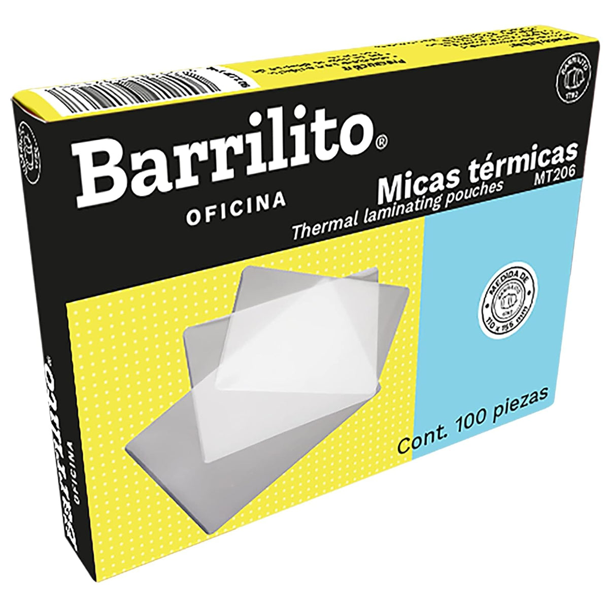 BARRILITO Mica Térmica Transparente 110 x 155mm 8 mil 100 pz