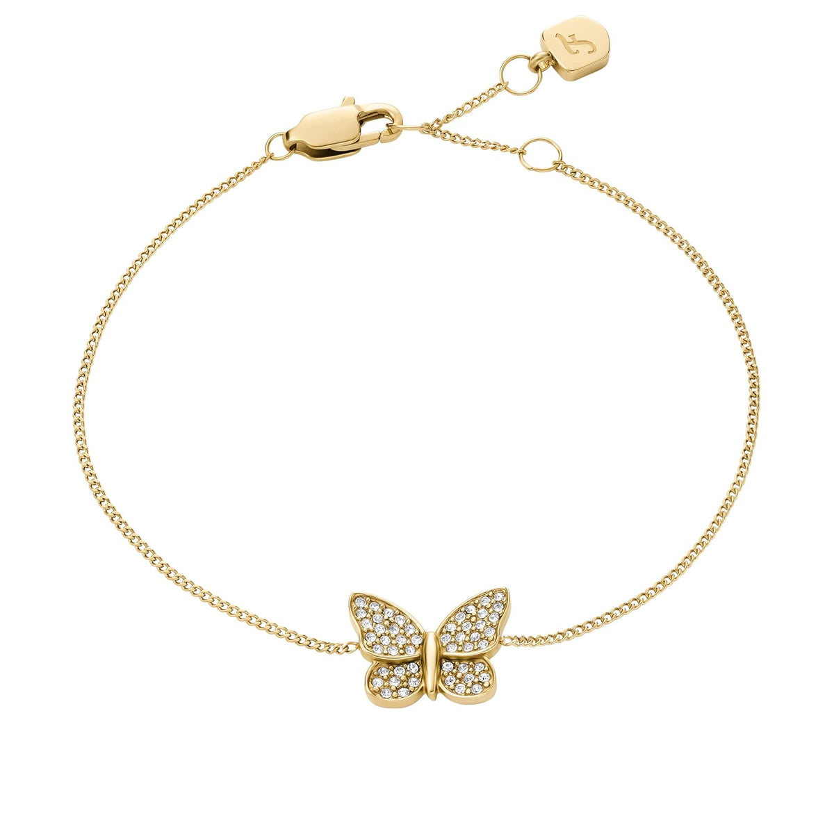 Pulsera de mariposa Fossil JF04921710 Sutton de acero inoxidable en color dorado para dama