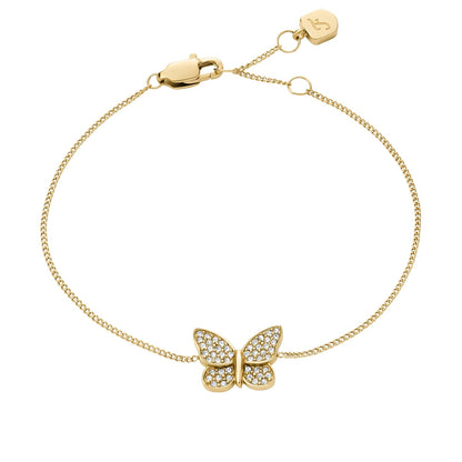 Pulsera de mariposa Fossil JF04921710 Sutton de acero inoxidable en color dorado para dama