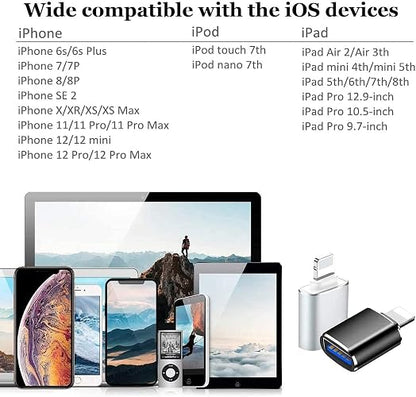 PAINICA Adaptador Lightning Macho a USB 3.0 Hembra OTG Cable [Certificado Apple MFi] USB OTG convertidor de sincronización de Datos para iPhone/iPad/iPod