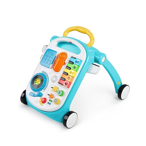 Baby Einstein Musical Mix 'N Roll - Andador de empuje 4 en 1, centro de actividades, mesa y suelo para niños de 6 meses, color azul