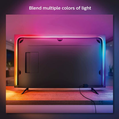 Philips Hue Tira de Luz Inteligente Gradient para TV de 55 Pulgadas, Iluminación Multicolor Envolvente, Requiere Hue Bridge y Sync Box, Compatible con App y Asistentes de Voz
