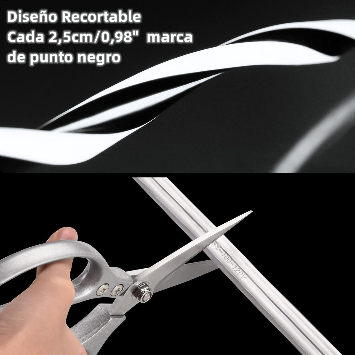 DOSYU Tira Neón Flex LED, 12V 16.4ft/5m Impermeable Flexible Cortable DIY 2835 Luces Led IP65 Decorativa para TV, Cuarto,Halloween, Fiesta de Navidad, con Adaptador(Blanco frio)