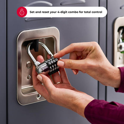 Master Lock 1523D Set Your Own Combination Padlock, 1 Pack, Color may vary | Cerradura fuerte y duradera; cerradura de aluminio y acero, cerradura de gimnasio, cerradura de combinación de seguridad
