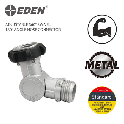 Eden 20051 - Conector Giratorio de Metal Ajustable de 180° y 360°