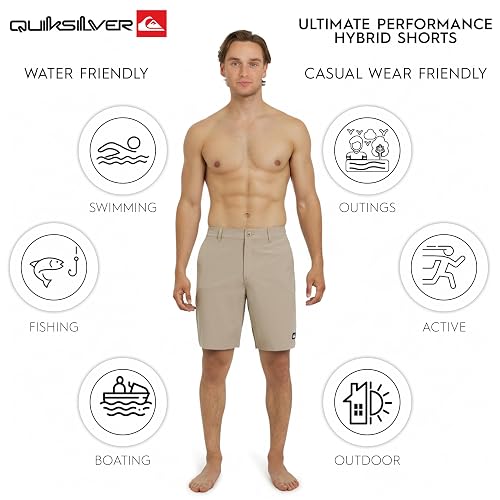 Quiksilver Regular Fit Fixed Waist Water Friendly Active Hybrid Shorts Pantalones Cortos Informales Hombre