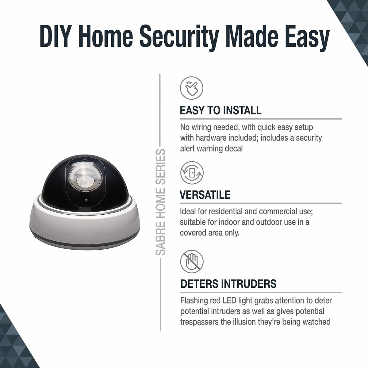 Sabre Home seguridad antirrobo, disuasivo — cámara de seguridad falsa, teclado y de seguridad falsa TV antirrobo, disuasivo, Cámara en forma de domo, Único, Domo