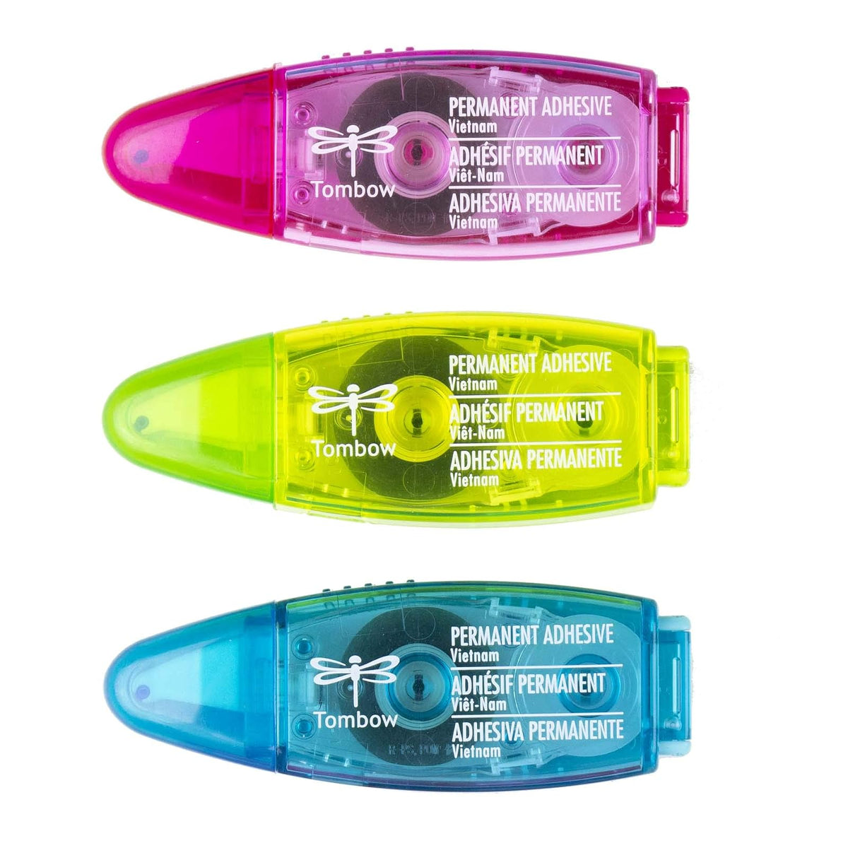 Tombow 62140 Power Mini cinta de pegamento, paquete de 3 aplicadores compactos fáciles de usar para una unión fuerte y permanente