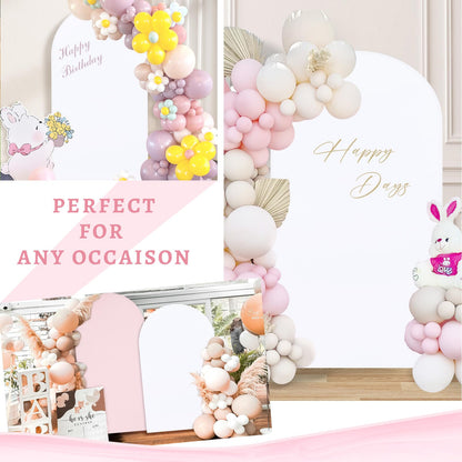 SoarDream - Funda de Arco de Boda de 7.2 pies, de Elastano Blanco, para Arco, para Boda, Cubierta de Arco de Chiara, Tela elástica para Novia, Baby Shower, cumpleaños, Fiesta de cumpleaños