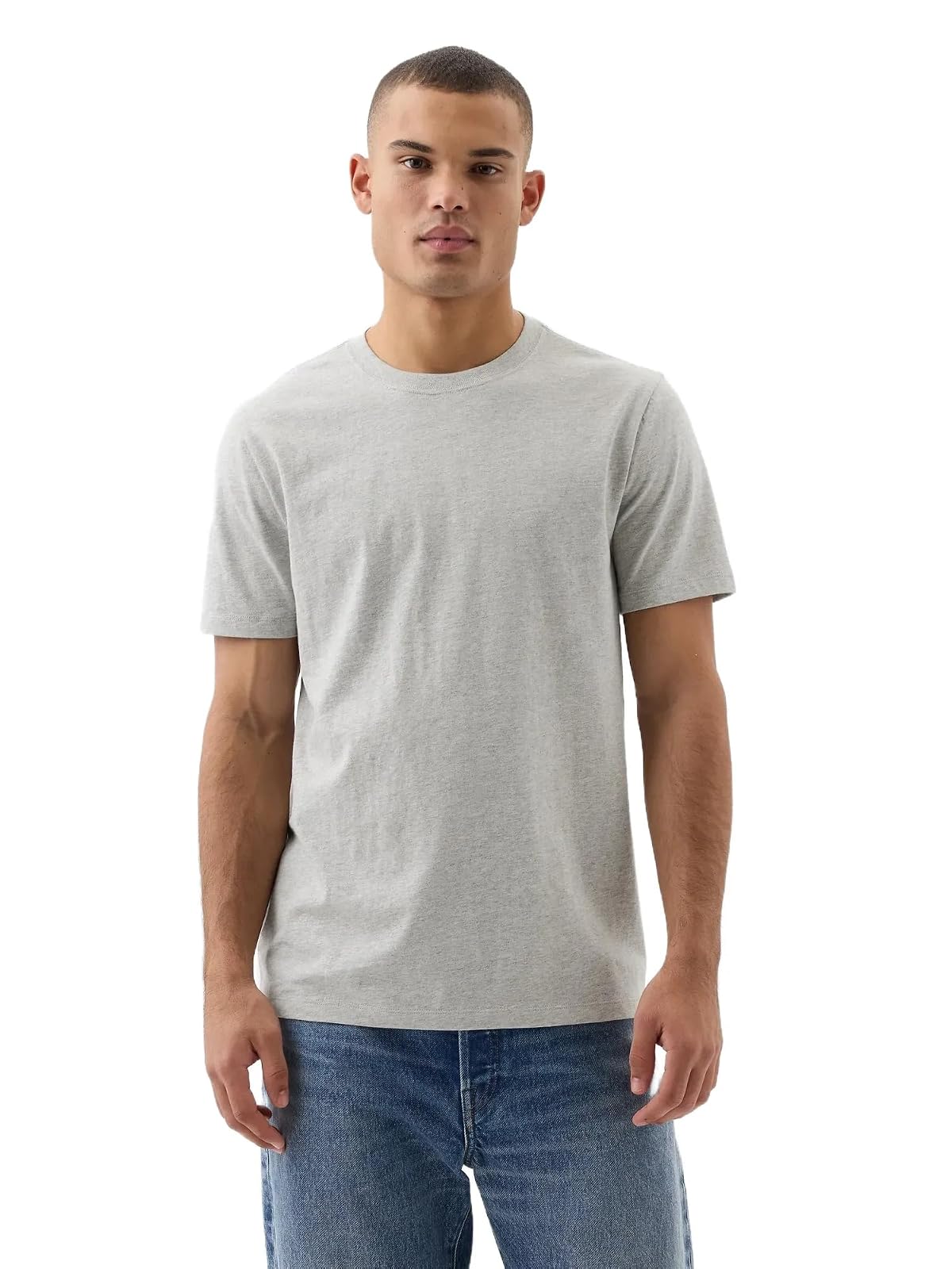 Gap Camiseta de Cuello Redondo para Hombre - Gris jaspeado - CH