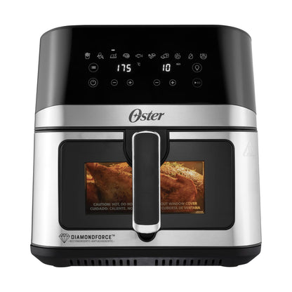 Oster® Freidora de Aire Digital XL 7.5L con Ventana y Luz Interna, Recubrimiento DiamondForce, 10 Programas Automáticos, Modelo CKSTAF75WDSSDF