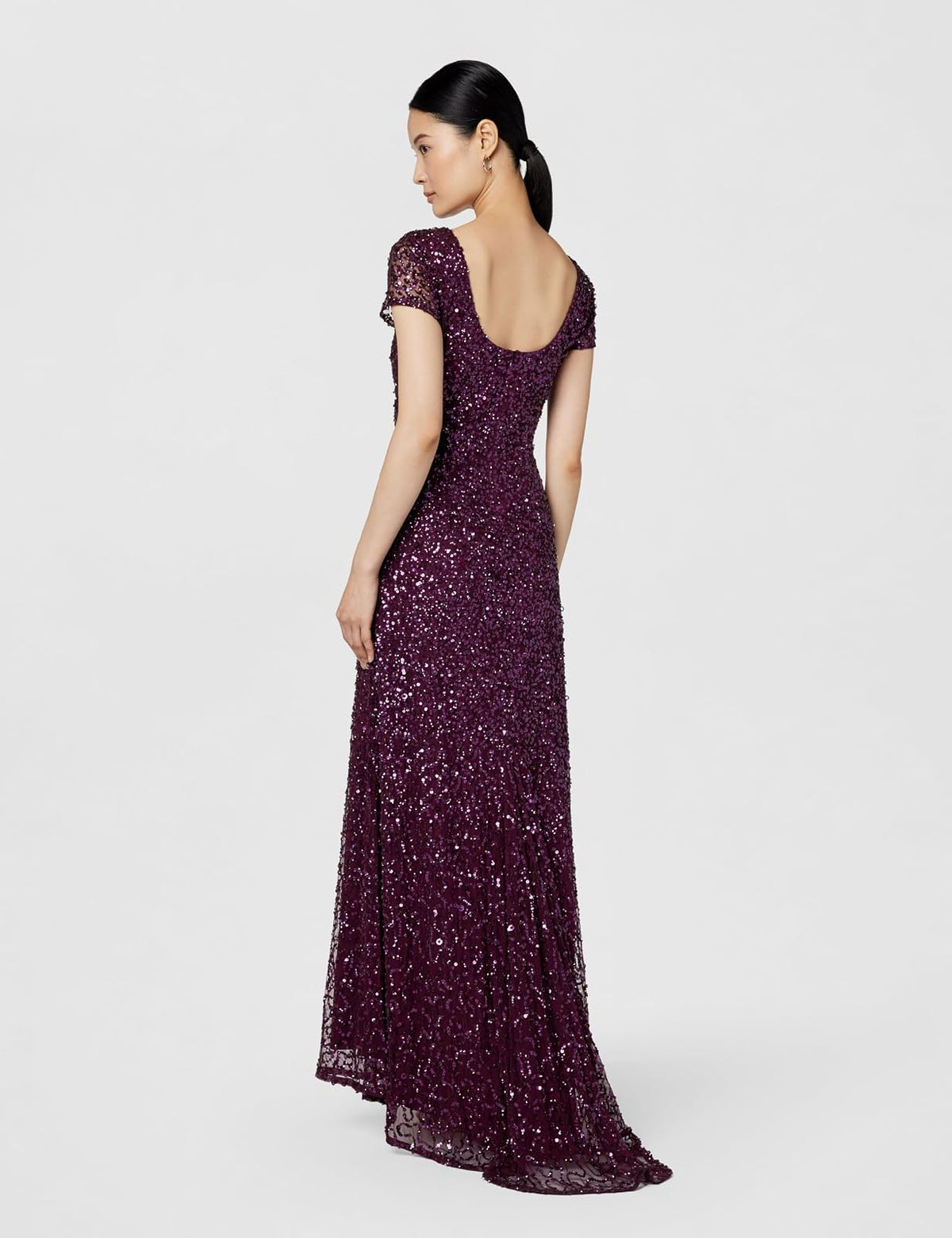 Adrianna Papell Vestido de Manga Corta con Lentejuelas. Vestido para Mujer