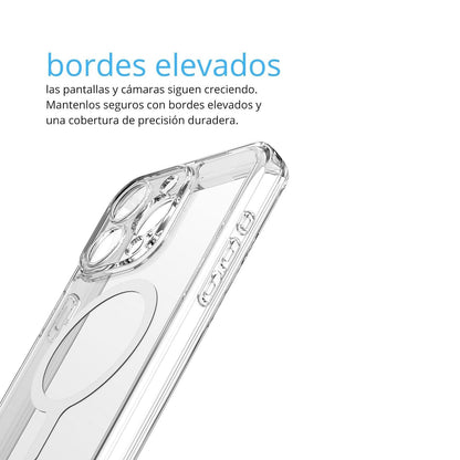 Avana Ice Funda con MagSafe Compatible con iPhone 15 Pro MAX, Resistente a Caídas de 3m, Bisel Elevado, Protección Antimicrobiana - Transparente