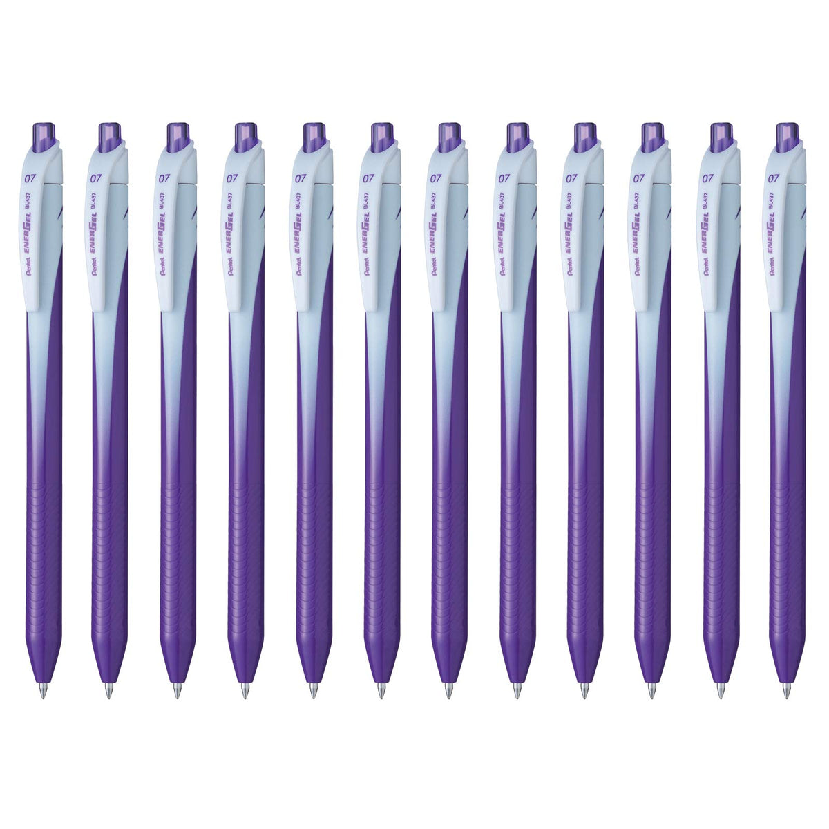 Pentel EnerGel Bolígrafo Retráctil Punto 0.7mm, Caja 12 Piezas - Tinta Violeta
