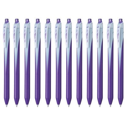 Pentel EnerGel Bolígrafo Retráctil Punto 0.7mm, Caja 12 Piezas - Tinta Violeta