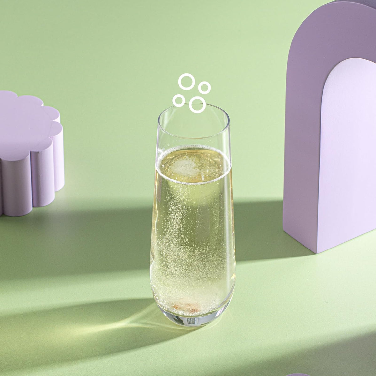 JoyJolt Milo - Juego de 8 copas de champaña sin tallo Copa de vino Prosecco de 9.5 onzas, copas de Mimosa, juego de vasos de cóctel, vidrio de alta bola de agua, vidrio de bar