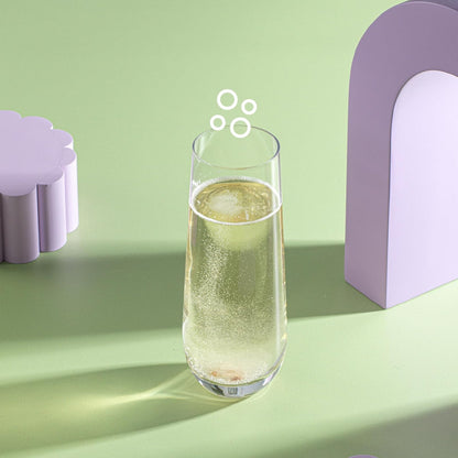 JoyJolt Milo - Juego de 8 copas de champaña sin tallo Copa de vino Prosecco de 9.5 onzas, copas de Mimosa, juego de vasos de cóctel, vidrio de alta bola de agua, vidrio de bar