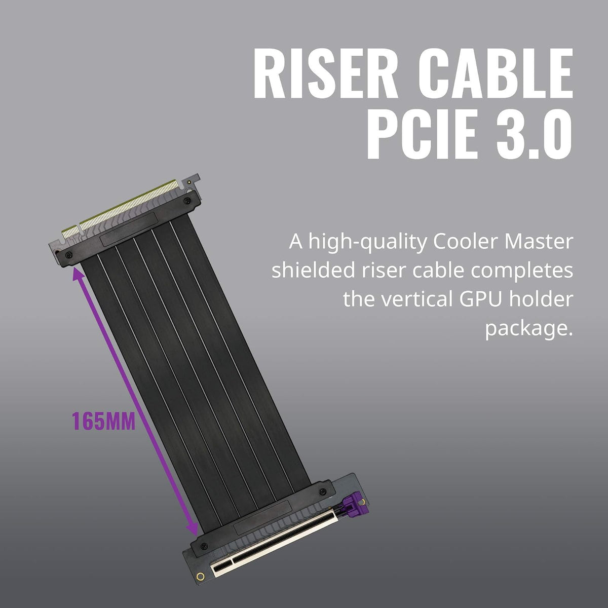 Cooler Master Master Accessory - Kit de soporte vertical para tarjetas gráficas versión 2 con cable elevador premium PCI-E 3.0 x 16-165 mm, compatible con todos los chasis ATX estándar (MCA-U000R-KFVK01)
