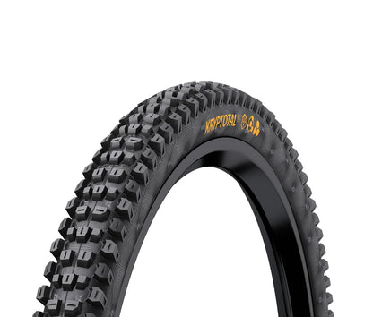 Continental Kryptotal - Neumático delantero para bicicleta de montaña, sin cámara, plegable, negro, suave, carcasa endurecible, E25, 26 x 2,4, 27.5 x 2,4 o 29 x 2,4