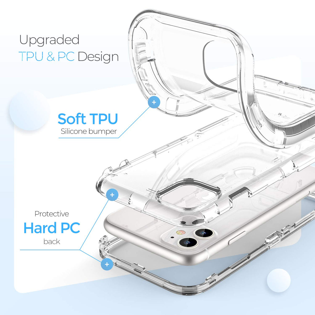 ORIbox - Funda Compatible con iPhone 11 Pro MAX, Resistente a los Golpes, anticaídas, Transparente