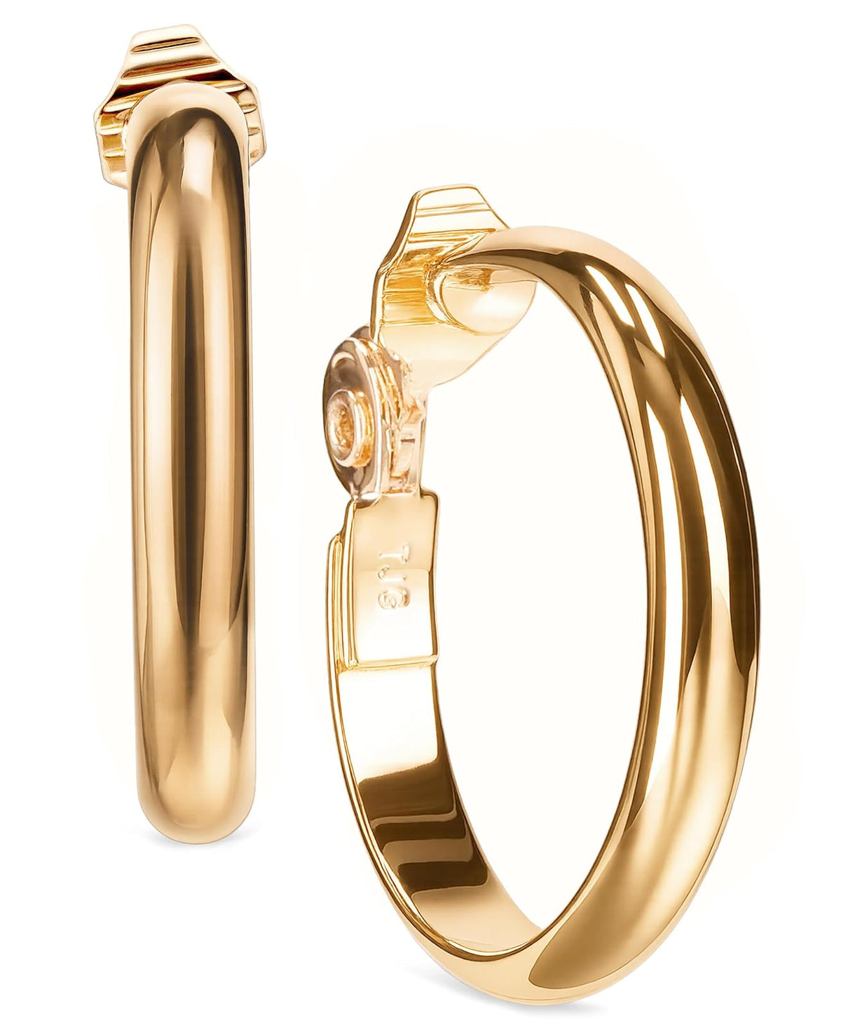 Anne Klein arete de aro con clip - Tono dorado