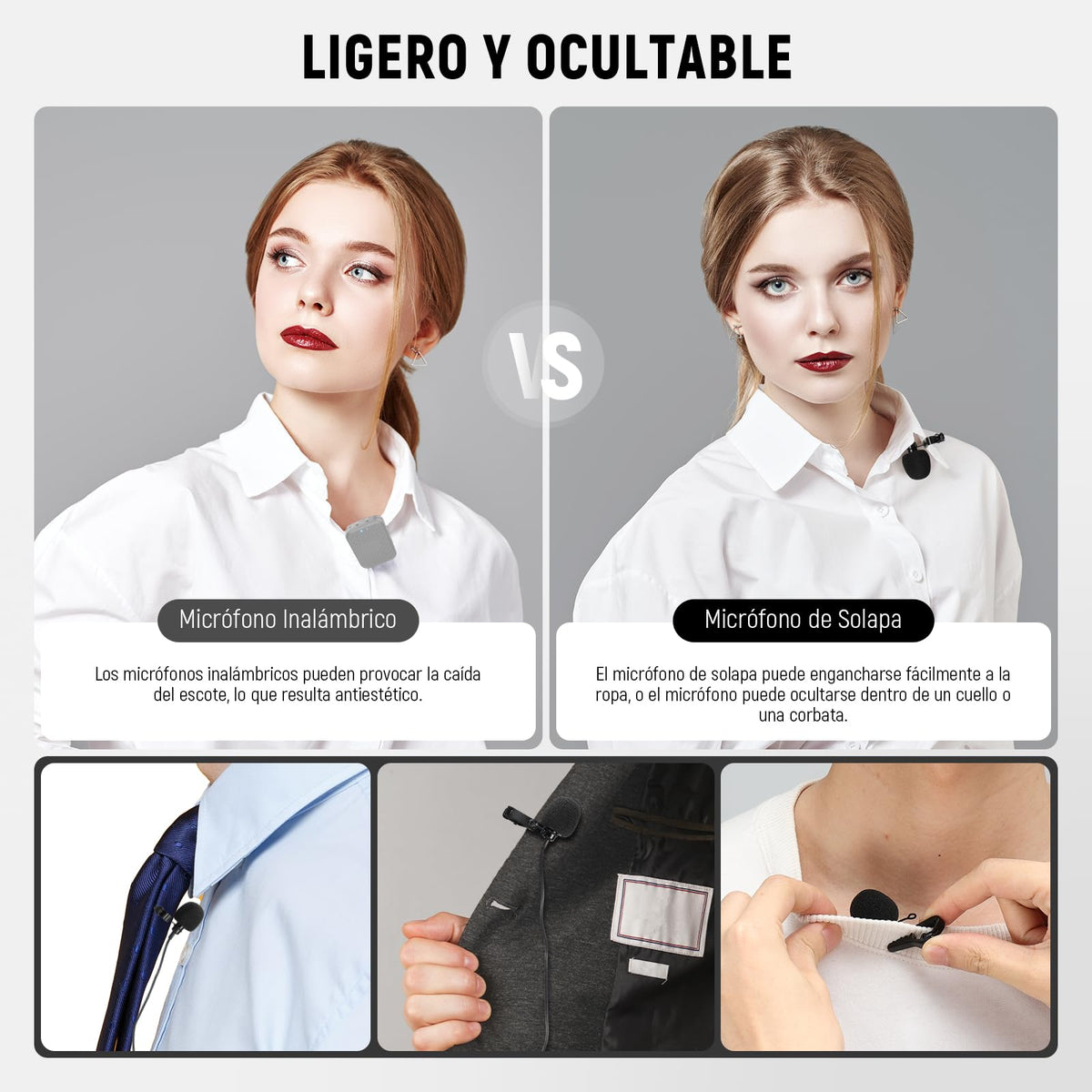 NEEWER 2 Pack Lavalier Lapel Microphone para dji Mic Wireless Transmisores, Compatible con Rode Wireless GO II 2, Condensador Omnidireccional, Cable Micrófono Solapa para Youtube Live Streaming, CM5