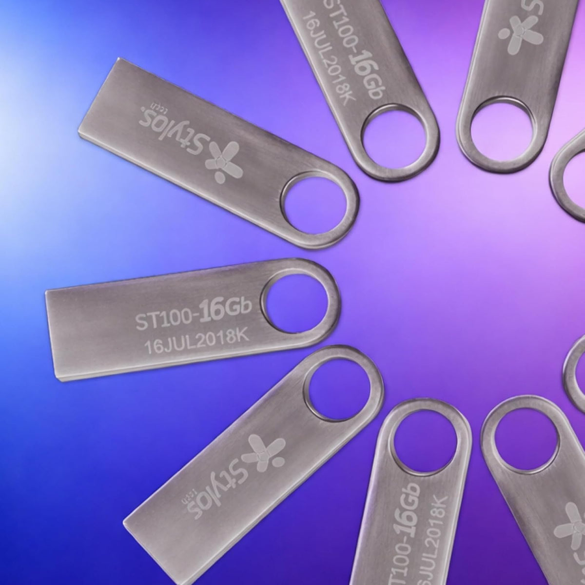 Stylos Paquete 10 Memorias USB 16GB 2.0 Metálica Tech