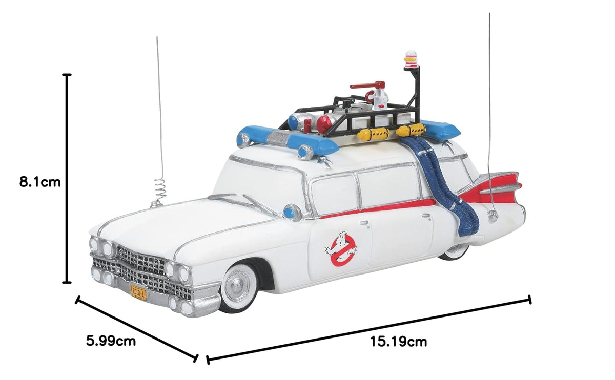 Department 56 Ghostbusters Village Accessories Ecto-1 - Figura de Automóvil, 3.19 Pulgadas, Color Blanco