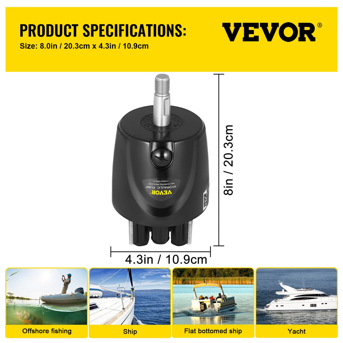 VEVOR Helm 1.4 Bomba de dirección hidráulica Fuera de borda HH4314-3