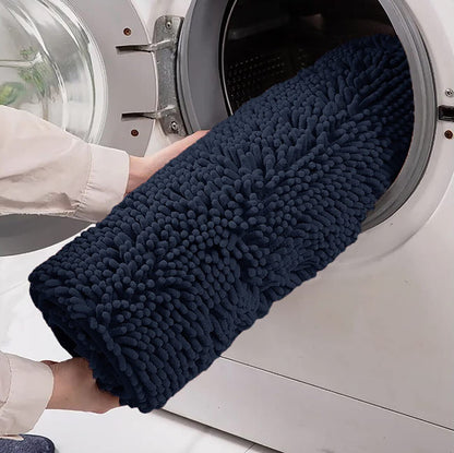 Home Must Haves Alfombra de baño de felpilla Suave y acogedora de Color Azul Marino, Altamente Absorbente, Antideslizante