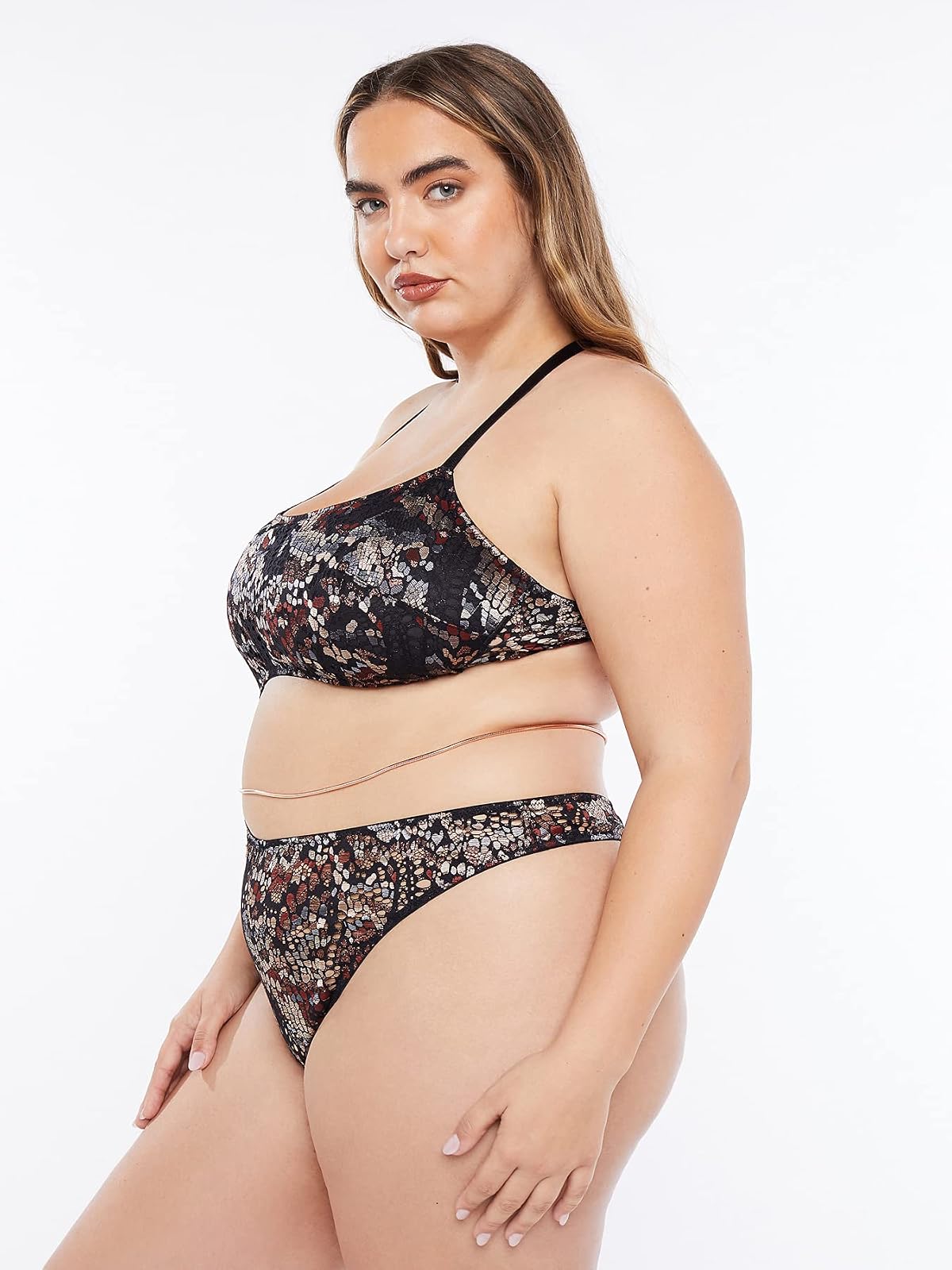 Savage X Fenty, Women's, Cold-Hearted Snake Lace Teddy