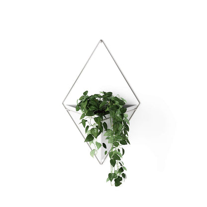 Umbra Trigg Maceta Geométrica Colgante o de Mesa - L - Blanco - Níquel
