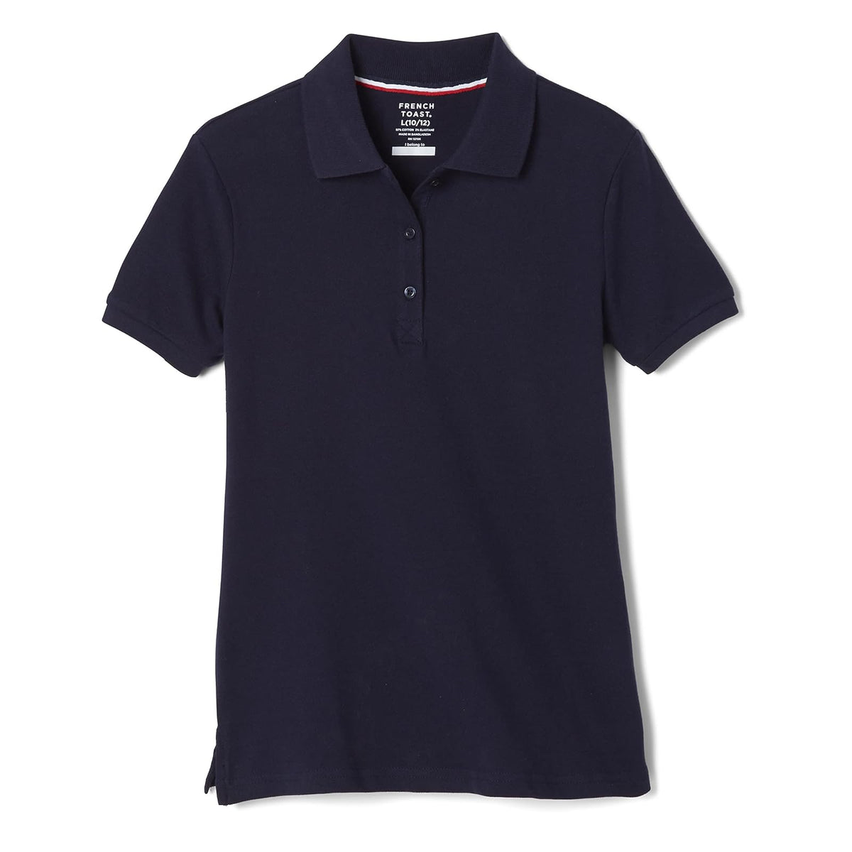 French Toast polo de piqué de manga corta para mujer - M - marino