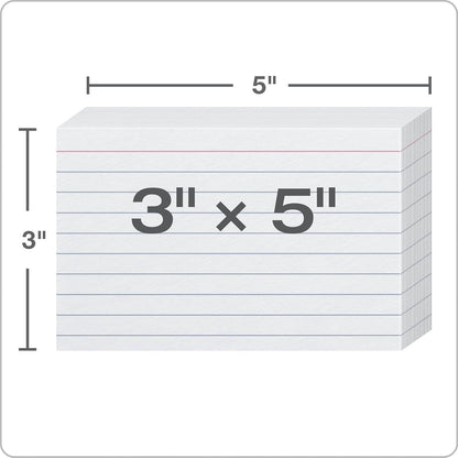 Oxford ruled tarjetas de índice, 7.6 x 12.7 cm, color blanco, 1.000 tarjetas, 10 paquetes de 100 (98833)