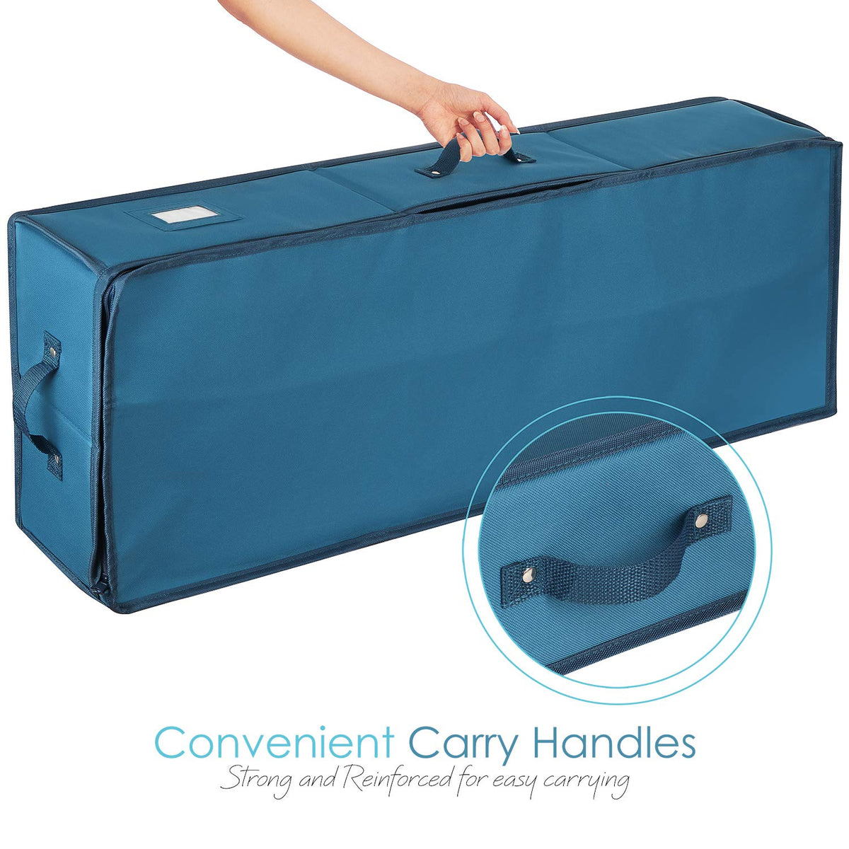 Hearth & Harbor - Contenedor de almacenamiento de papel de regalo, bolsa de almacenamiento de Navidad con bolsillos interiores, organizador de papel de regalo, se adapta a hasta 22 rollos de 40