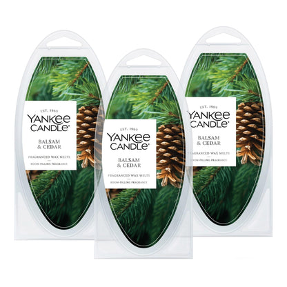 YANKEE CANDLE Cera Perfumada para Calentador, Paquete de 18 - Bálsamo y cedro