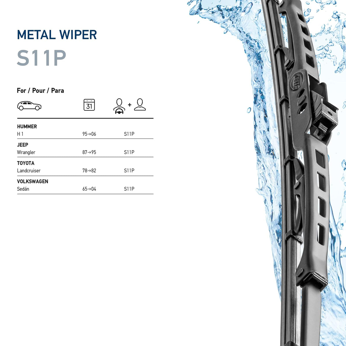 Hella Escobilla de Limpiaparabrisas OE Estándar de Goma para Todas las Estaciones, 28 cm, Paquete de 2, 9XW398114011