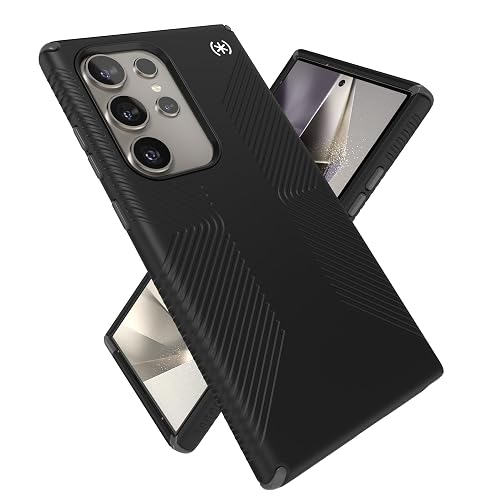 Speck Presidio 2 Grip - Funda para Samsung Galaxy S24 Ultra, protección contra caídas y cámaras, agarre seguro suave al tacto, compatible con carga inalámbrica, absorbente de golpes, funda para Galaxy