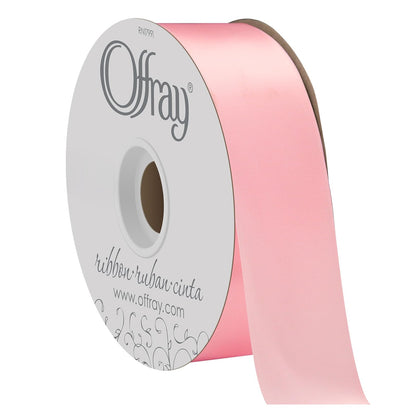 Berwick Offray 600955A Cinta de satén de doble cara de 1.5 pulgadas de ancho para envolver regalos, decoración y manualidades, carrete de 50 yardas, rosa
