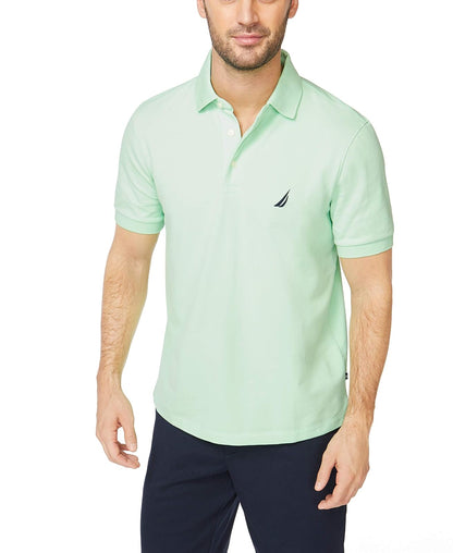 Nautica Polo de Piqué Manga Corta para Hombre - M - Verde (Ash Green)