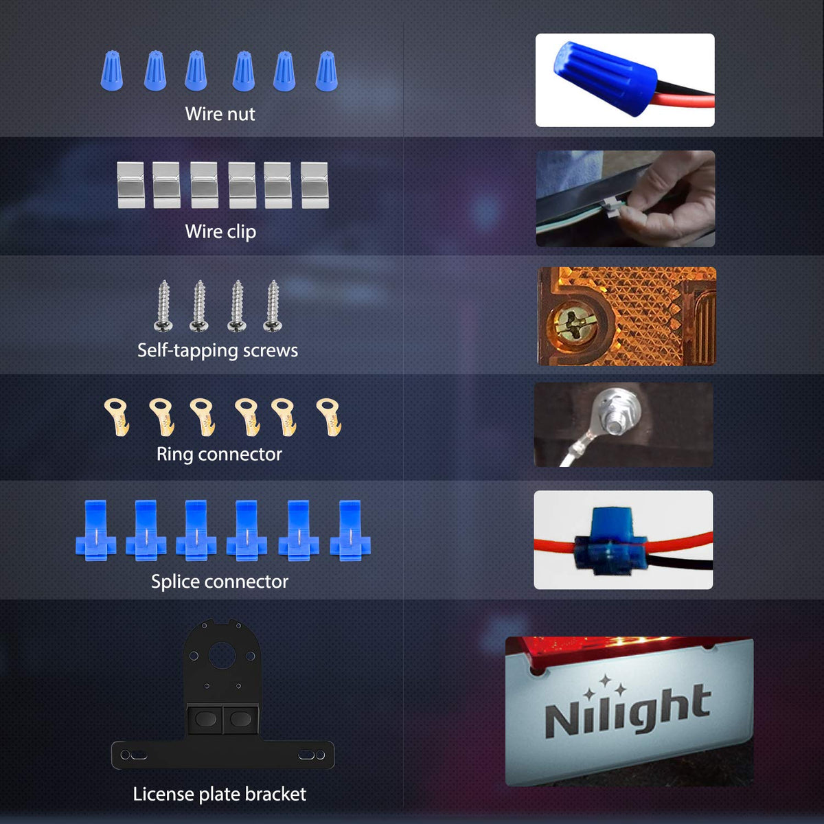 Nilight Luces LED Cuadradas para Remolque 12V IP68 Sumergibles con Funciones Combinadas