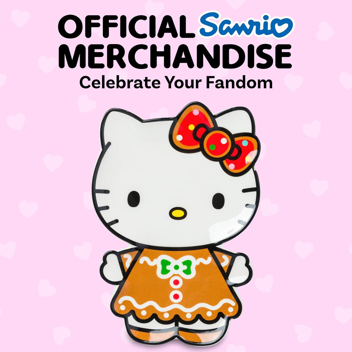 Silver Buffalo Sanrio Hello Kitty - Bandeja decorativa de cerámica esculpida de pan de jengibre para Navidad