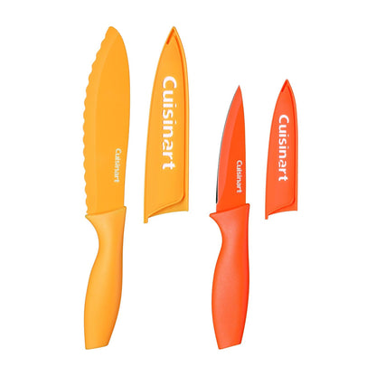 Cuisinart Set 6 Cuchillos Colores Protectores Antiadherente Cerámica | Set de cuchillos de colores con cuchillas de acero inoxidable, Revestimiento antiadherente cerámico, Incluyen protectores