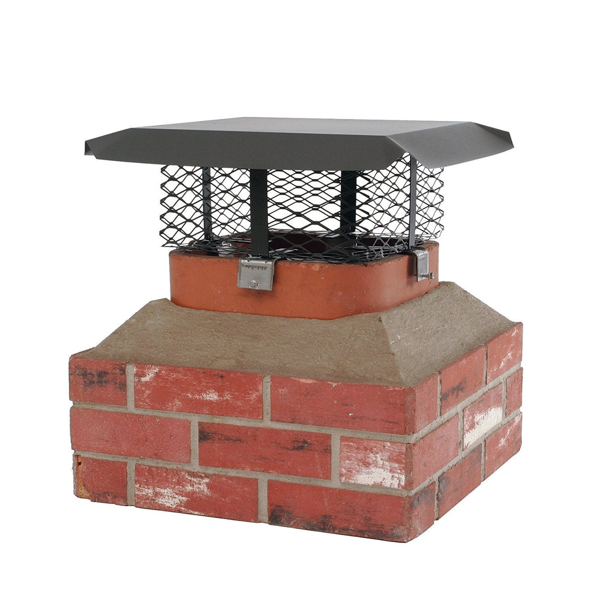 Shelter SCADJ-S - Abrazadera ajustable en acero galvanizado negro, tapa de chimenea individual, tamaño pequeño - CH